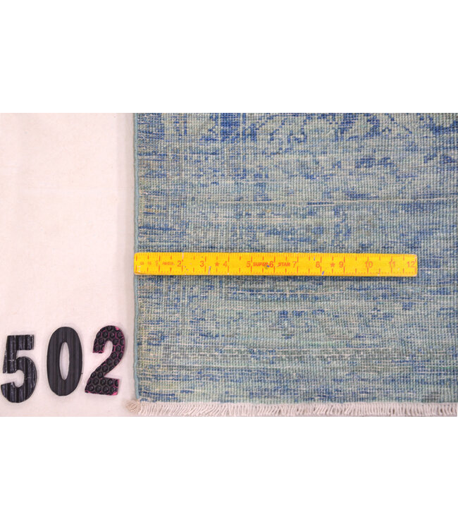 Blauer Vintage Teppich – 293 x 244 cm – Handgeknüpft aus Wolle