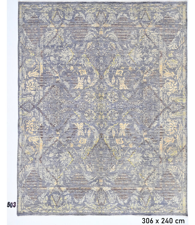 Grijs Ziegler Vloerkleed – 306 x 240 cm – Handgeknoopt Wo