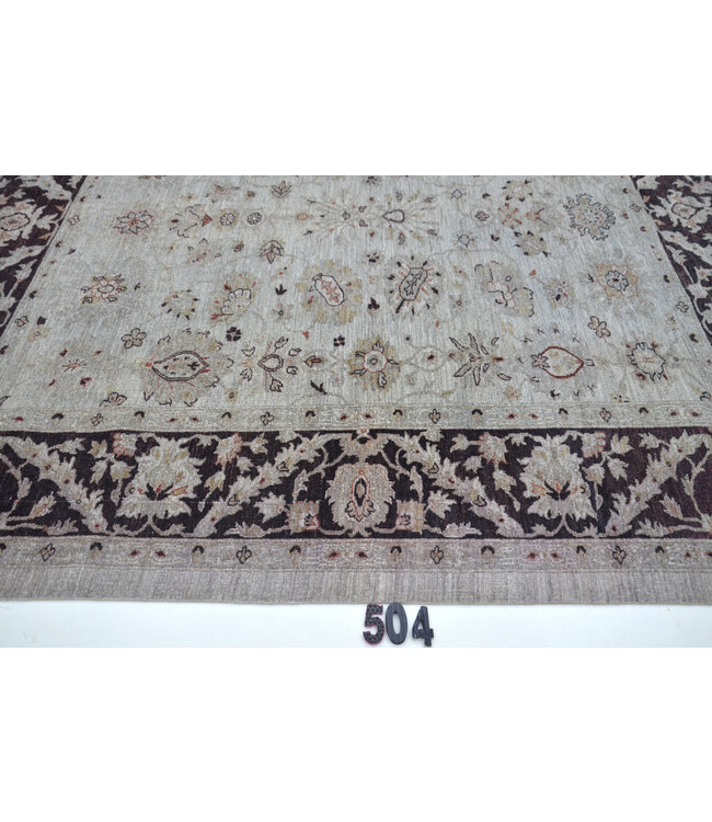 Lichtgrijs Ziegler Vloerkleed – 254 x 243 cm – Handgeknoopt Wol