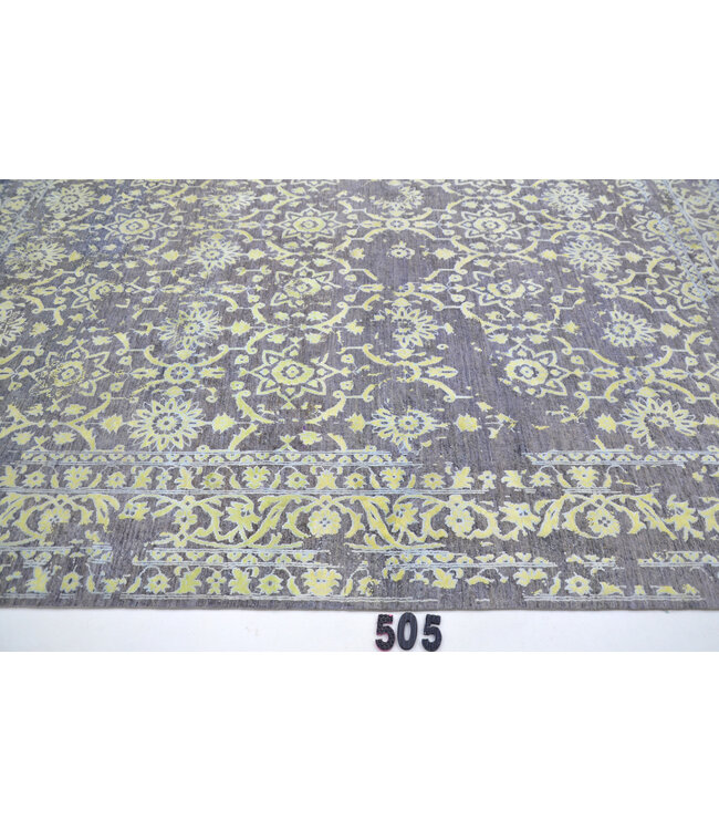 Grey-Yellow Modern Rug – 301 x 238 cm – Hand-Knotted Wool