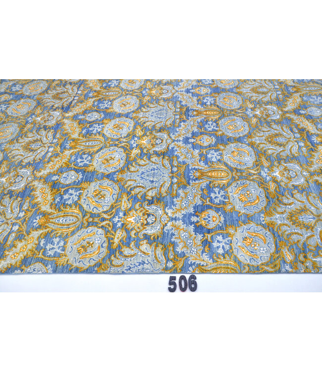 Blue-Gold Ziegler Rug – 303 x 248 cm – Hand-Knotted Wool
