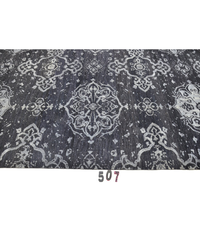 Zwart-Wit Modern Vloerkleed – 300 x 231 cm – Handgeknoopt Wol