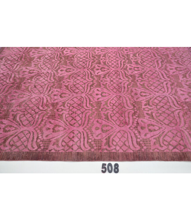 Roze Modern Vloerkleed – 281 x 231 cm – Handgeknoopt Wol