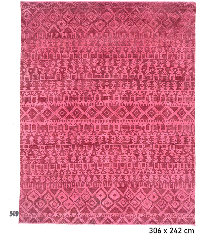 Pink Gabbeh Rug – 306 x 242 cm – Hand-Knotted Wool