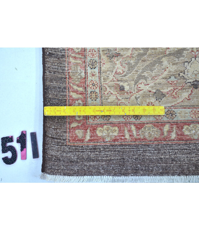 Donkerrood & Beige Ziegler Tapijt – 308 x 242 cm – Handgeknoopt van Wol