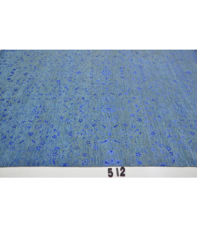 Blauer Moderner Teppich – 300 x 240 cm – Handgeknüpft aus Wolle