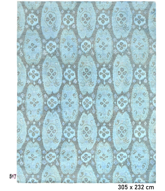 Blue Gabbeh Rug – 305 x 232 cm – Hand-Knotted Wool