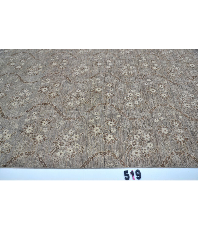 Grey Beige Modern Rug – 299 x 244 cm – Hand-Knotted Wool