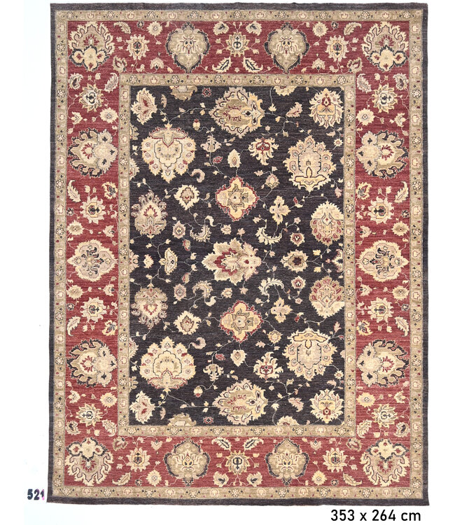 Zwart Modern Gabbeh vloerkleed – handgeknoopt wollen tapijt – 186 x 128 cm