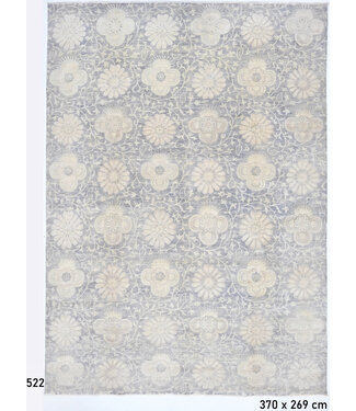 Grau-blauer Antiker Teppich – handgeknüpfter Wollteppich – 370 x 269 cm