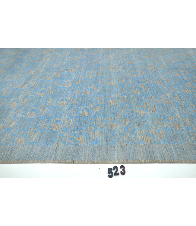 Light Blue Modern Rug – 360x273 cm – Hand-Knotted Wool Carpet