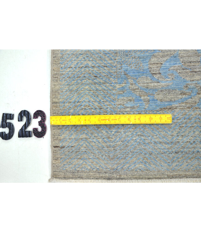 Hellblauer Moderner Teppich – 360x273 cm – Handgeknüpfter Wollteppich