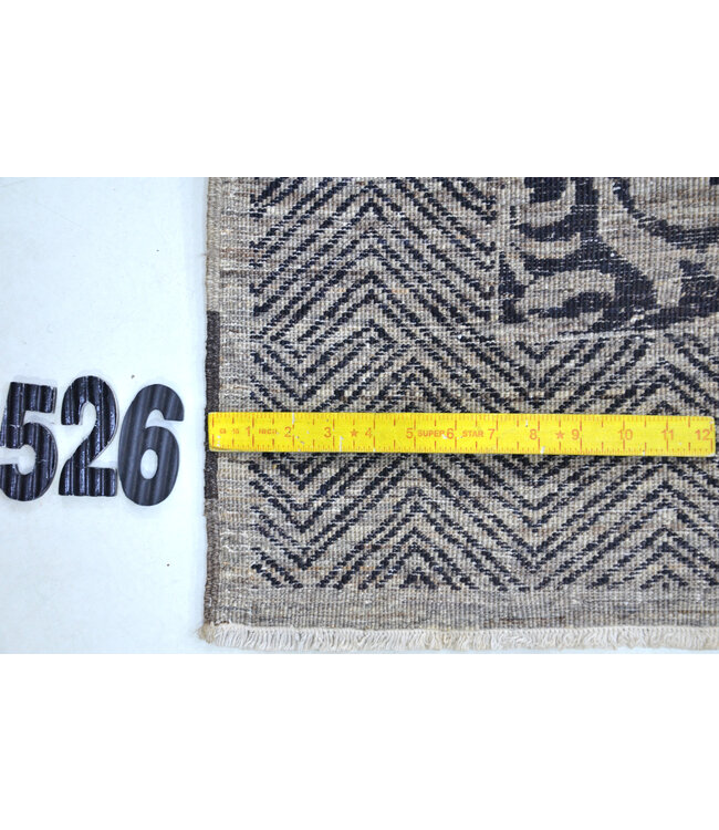 Schwarz-weiß Moderner Teppich – 353x265 cm – Handgeknüpfter Wollteppich