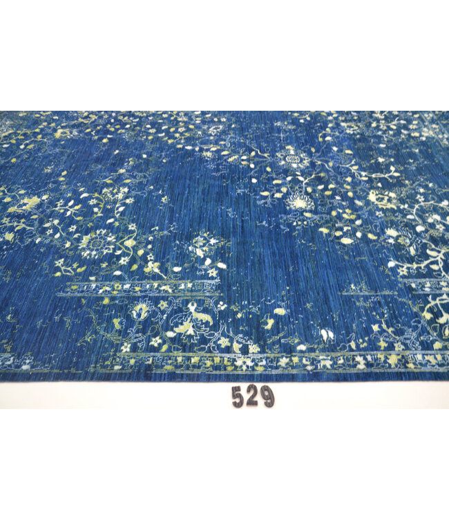Blue Vintage Rug – 366x267 cm – Hand-Knotted Wool Carpet