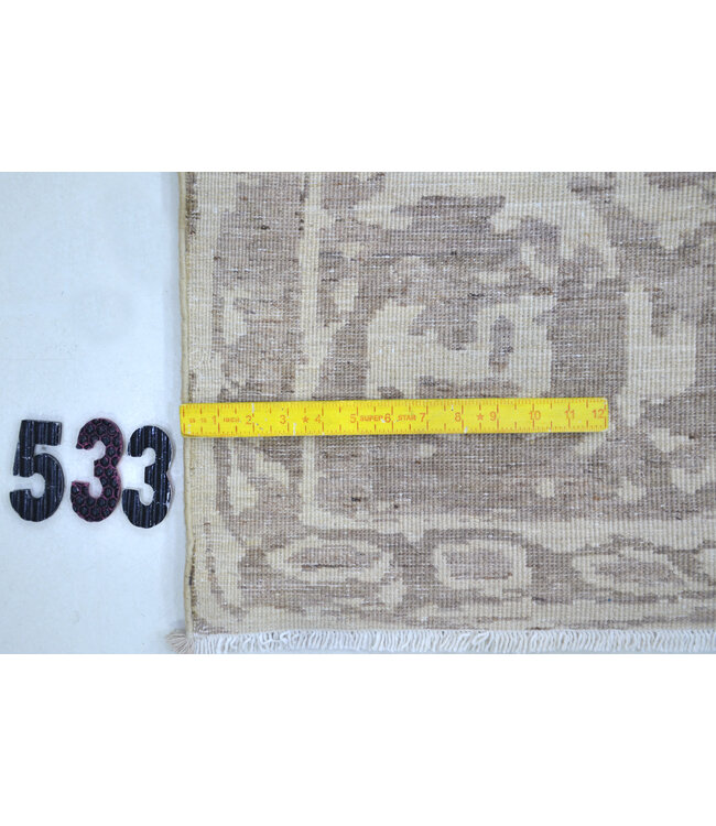 Beige Brown Vintage Rug – 355 x 275 cm – Hand-Knotted Wool