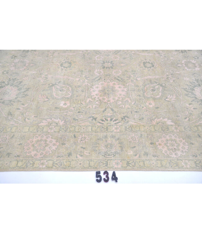 Grün Beige Ziegler Teppich – 304 x 240 cm – Handgeknüpft aus Wolle