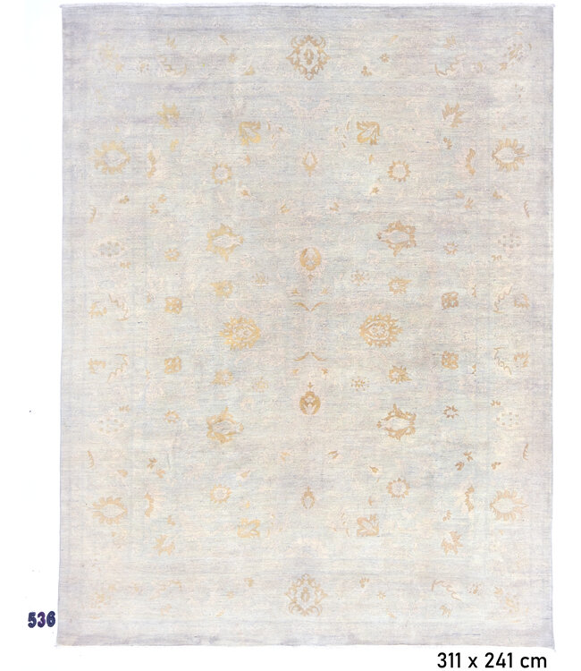 Grey Beige Modern Rug – 311 x 241 cm – Hand-Knotted Wool