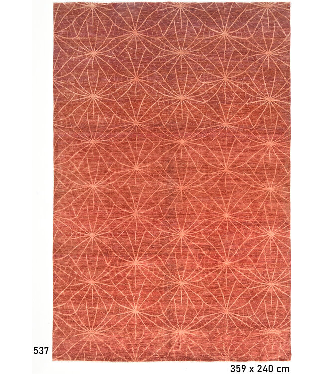 Red-Brown Gabbeh Rug – 359 x 240 cm – Hand-Knotted Wool
