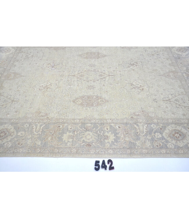 Hellblau-Beige Antiker Teppich | 258 x 190 cm