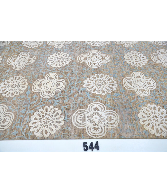 Hellblau-Beige Vintage Teppich | 279 x 174 cm