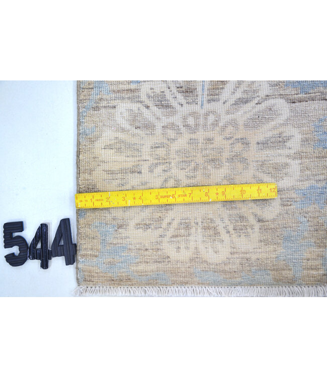 Lichtblauw-Beige Vintage Vloerkleed | 279 x 174 cm