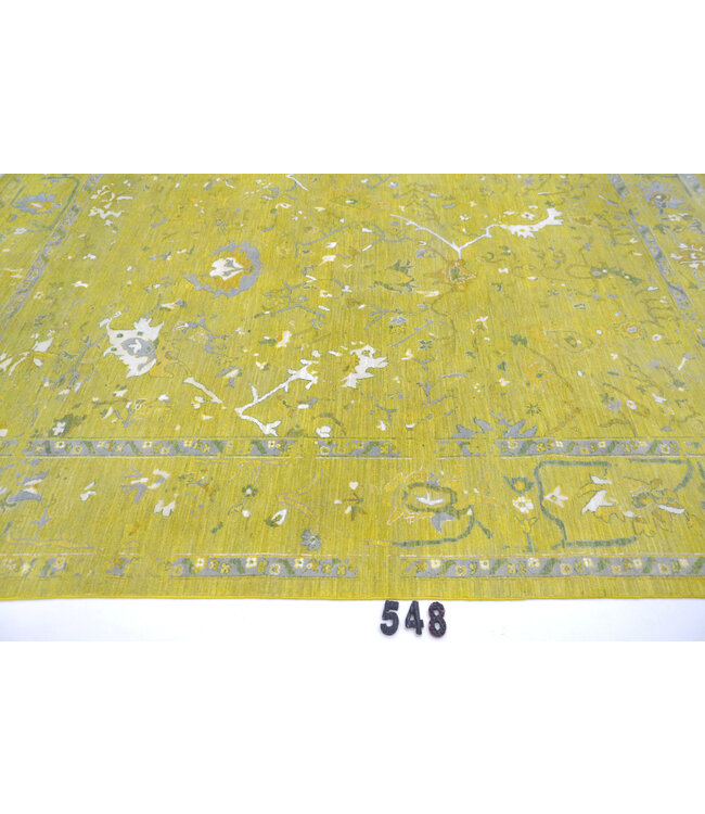 Gelber Ziegler Teppich – Handgeknüpft – 294 x 237 cm – Wolle