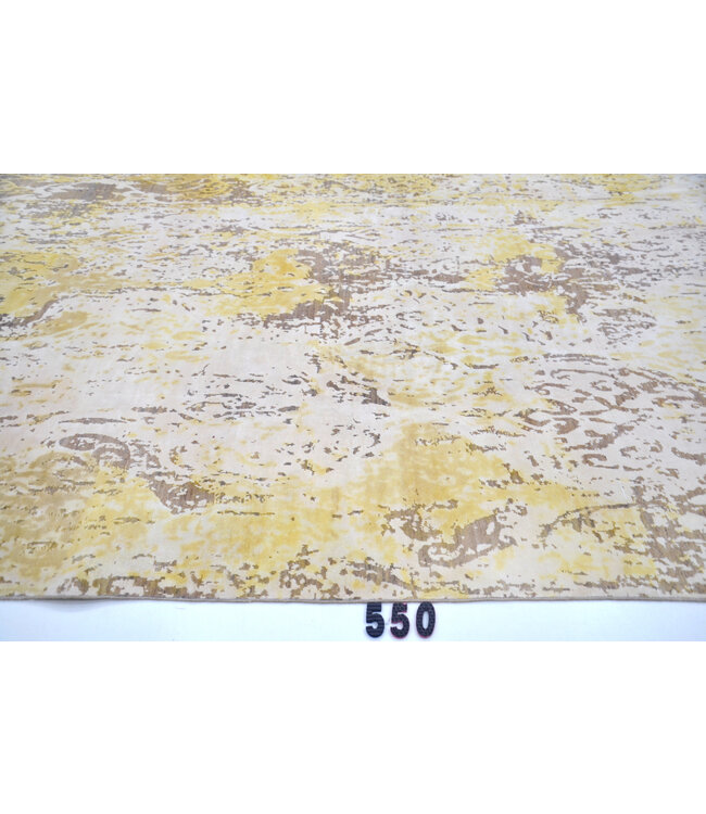 Beige Yellow Modern Rug – Hand-Knotted – 300 x 241 cm – Wool