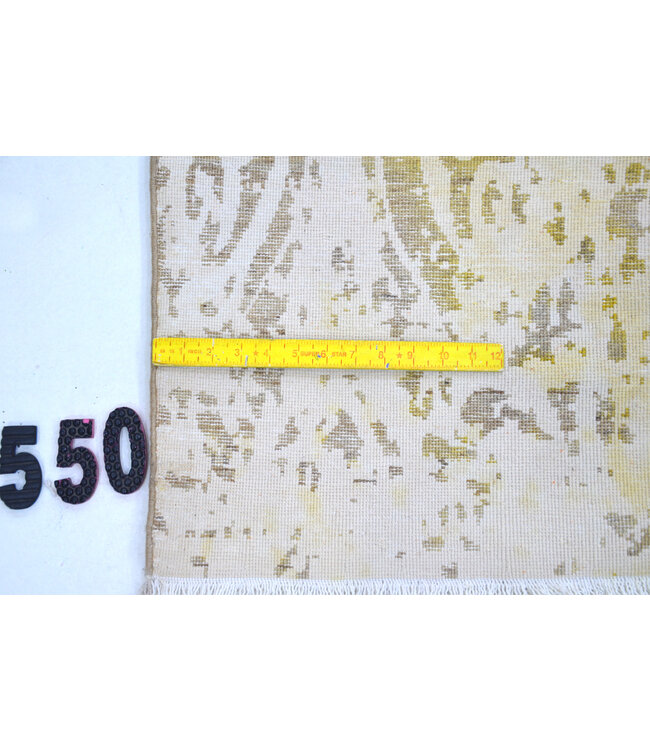 Beige-Gelber Moderner Teppich – Handgeknüpft – 300 x 241 cm – Wolle