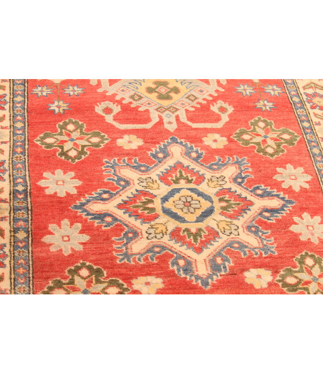 144x102cm Handgeknoopte Wol Kazak Tapijt – Authentiek Oosters Vloerkleed, Traditioneel Tribaal Design, Hoogwaardige Handgemaakte Wol Tapijt