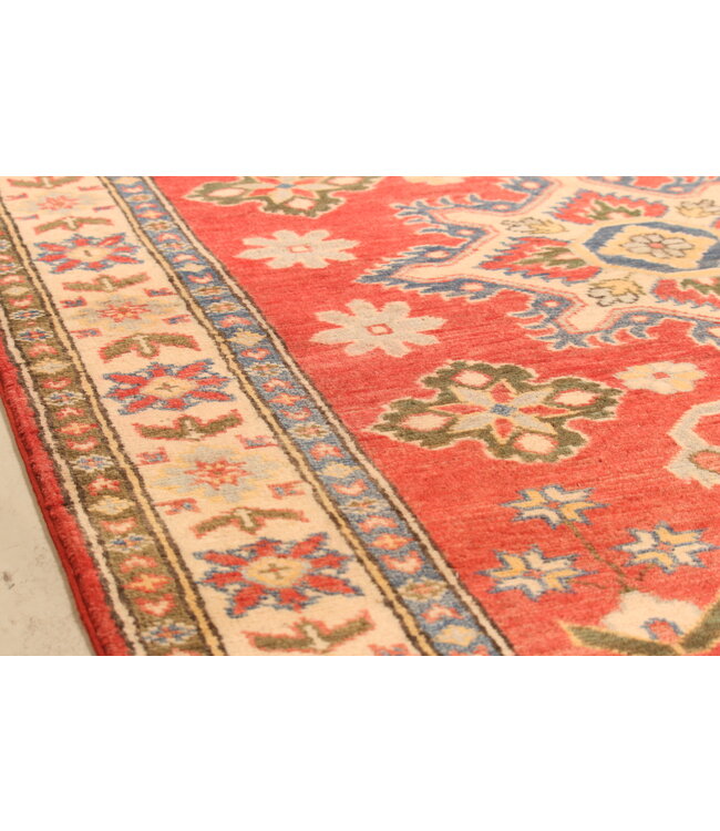 144x102cm Hand-Knotted Wool Kazak Rug – Authentic Oriental Carpet, Traditional Tribal Design, High-Quality Handmade Wool Rug