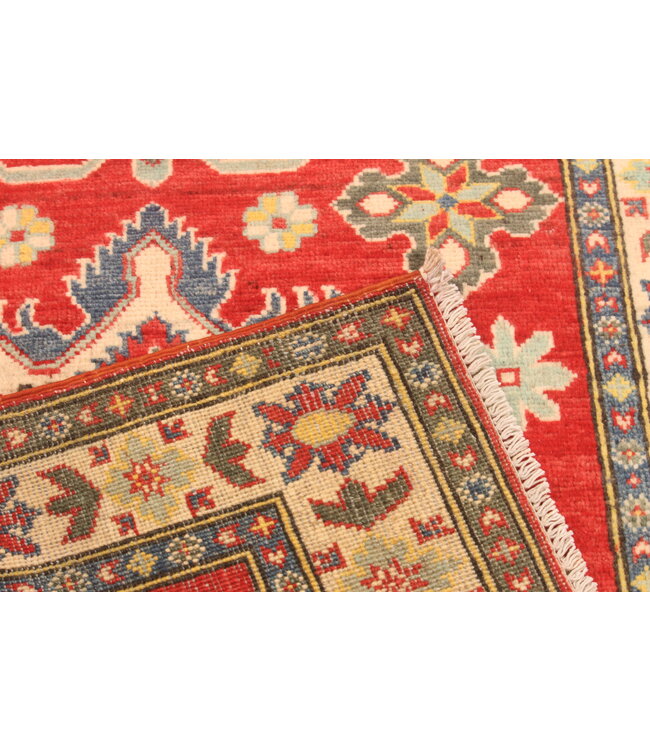 153x98cm Hand-Knotted Wool Kazak Rug – Authentic Oriental Carpet, Traditional Tribal Design, High-Quality Handmade Wool Rug