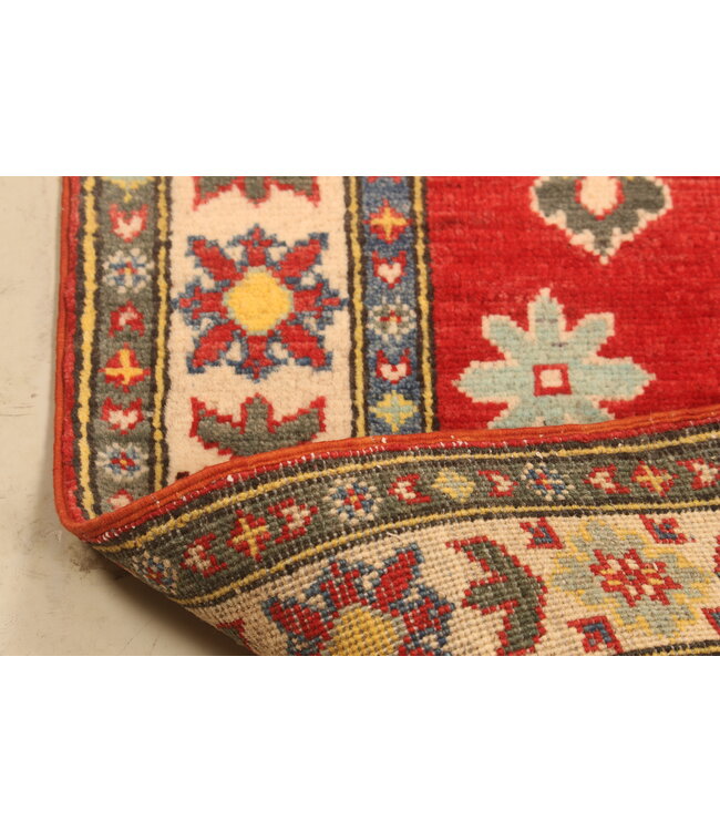 153x98cm Hand-Knotted Wool Kazak Rug – Authentic Oriental Carpet, Traditional Tribal Design, High-Quality Handmade Wool Rug