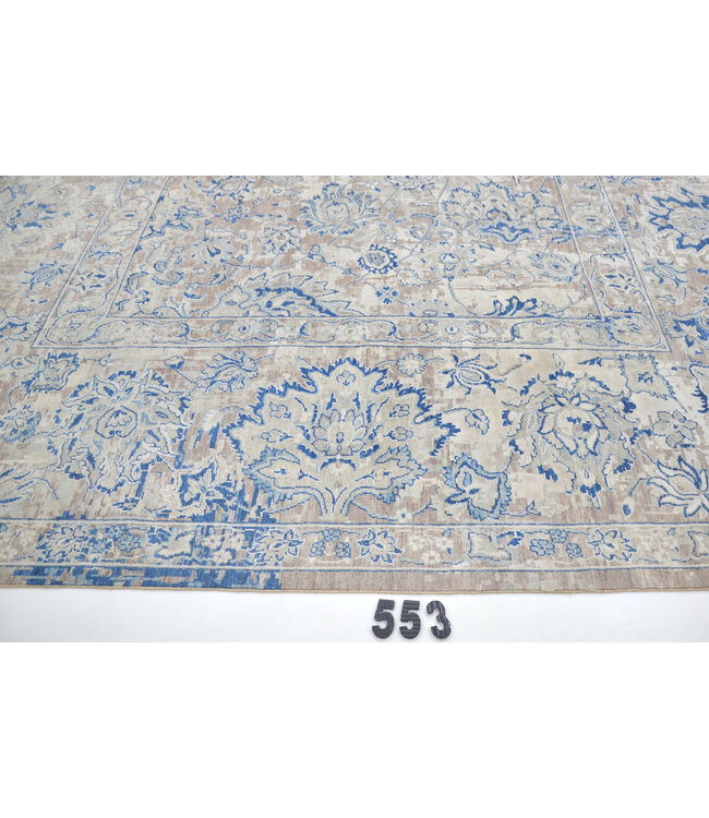 Grijs-Blauw Ziegler Tapijt – Handgeknoopt – 308 x 248 cm – Wol