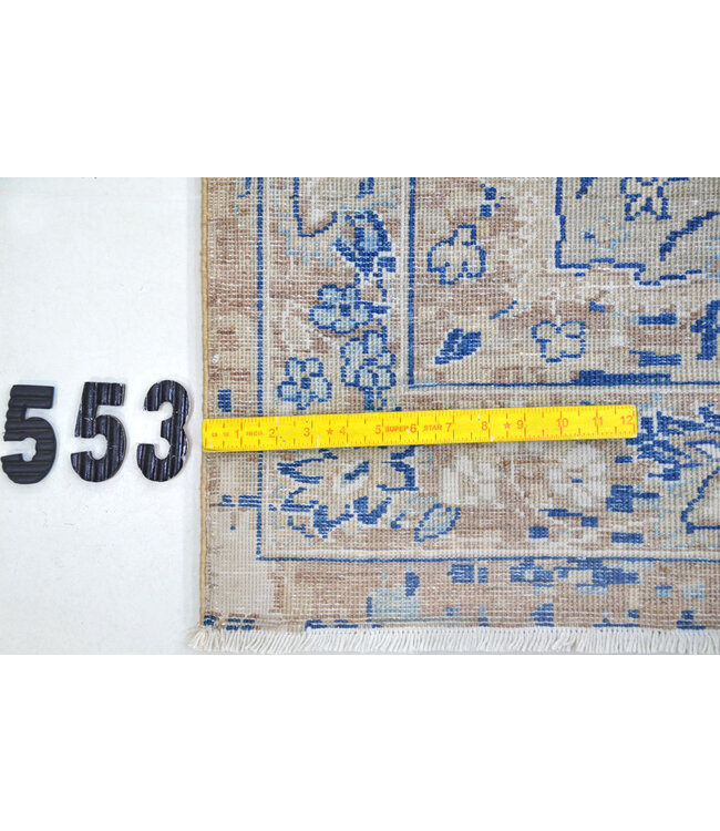 Grau-Blauer Ziegler Teppich – Handgeknüpft – 308 x 248 cm – Wolle