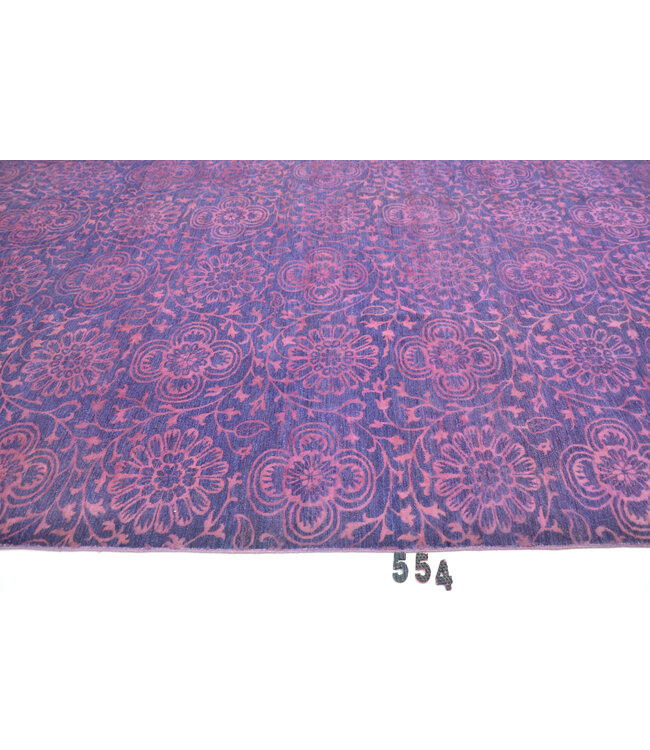 Paars-Roze Modern Tapijt – Handgeknoopt – 449 x 360 cm – Wol