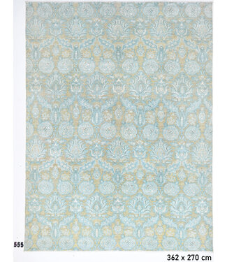 Aqua-Beige Ziegler Rug – Hand-Knotted – 362 x 270 cm – Wool Aqua-Beige Ziegler Rug – Hand-Knotted – 362 x 270 cm – Wool