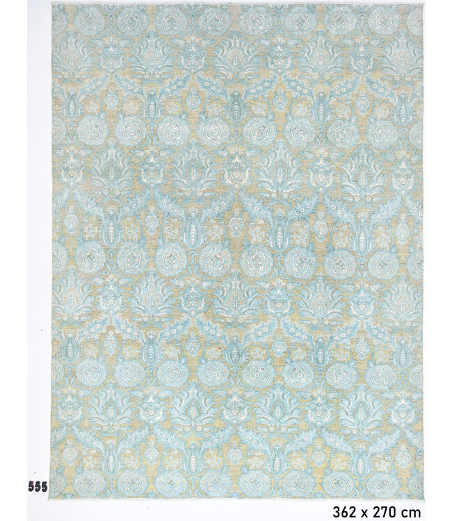Aqua-Beige Ziegler Teppich – Handgeknüpft – 362 x 270 cm – Wolle