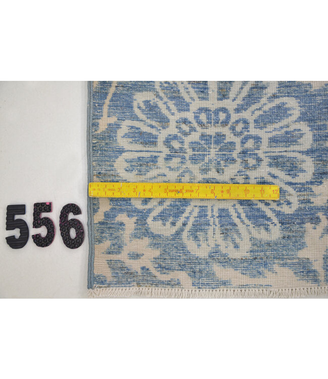 Blue-Cream Modern Rug – Hand-Knotted – 369 x 274 cm – Wool