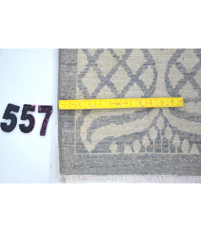 Grey-Cream Modern Rug – Hand-Knotted – 263 x 178 cm – Wool