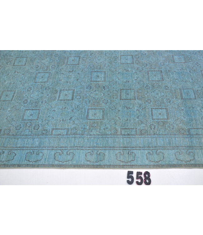 Blauer Ziegler Teppich – 207 x 144 cm – Handgeknüpft aus Wolle