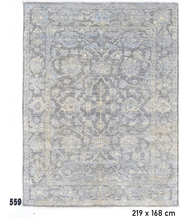 Grey Ziegler Rug – 219 x 168 cm – Hand-Knotted Wool