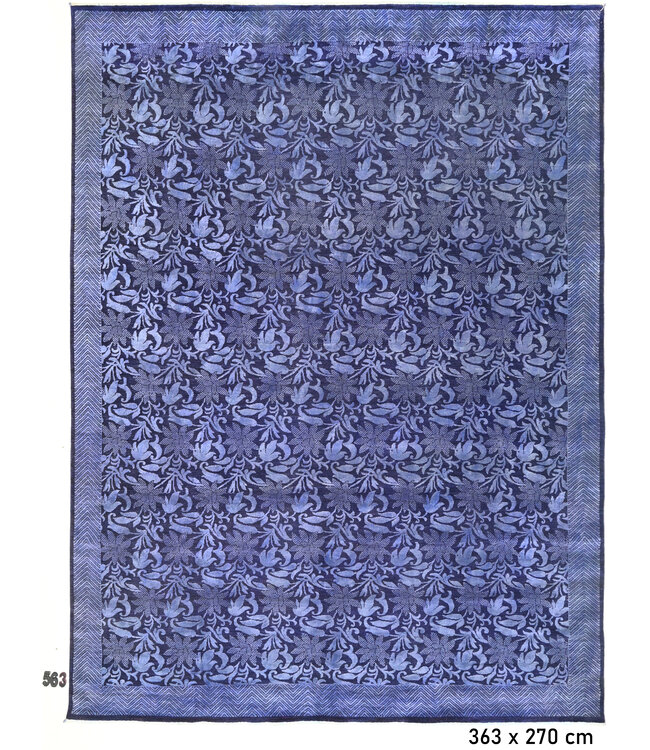 Blauer Ziegler Teppich – 363 x 270 cm – Handgeknüpft aus Wolle