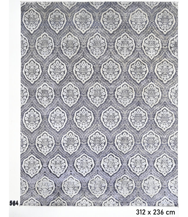 Grey Modern Rug – 312 x 236 cm – Hand-Knotted Wool