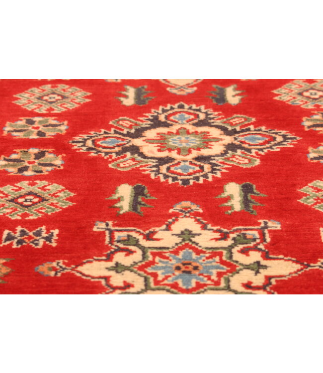 153x99cm Handgeknüpfter Woll Kazak Teppich – Authentischer Orientalischer Teppich, Traditionelles Tribal Design, Hochwertiger Handgefertigter Wollteppich