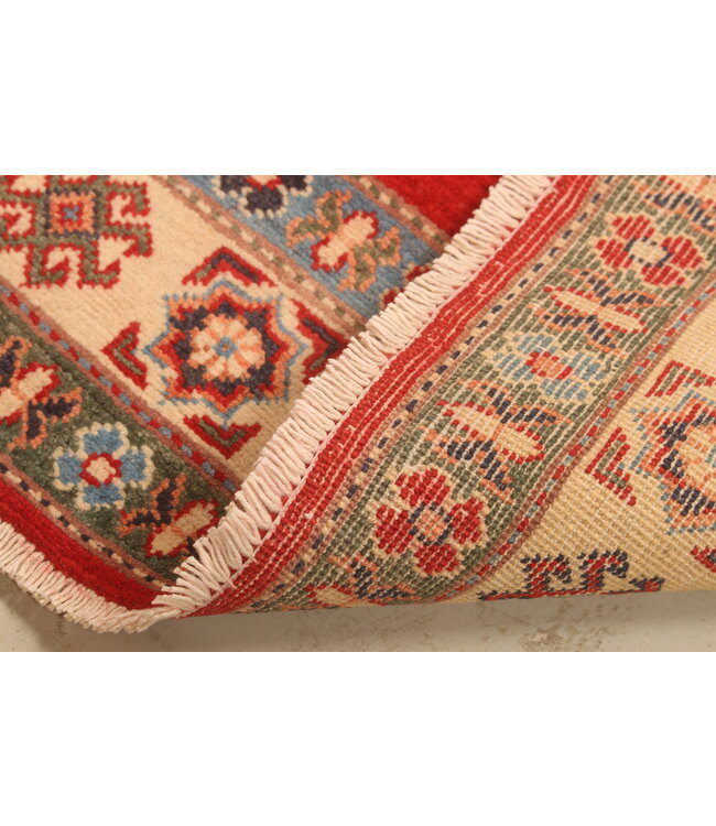 153x99cm Handgeknoopte Wol Kazak Tapijt – Authentiek Oosters Vloerkleed, Traditioneel Tribaal Design, Hoogwaardige Handgemaakte Wol Tapijt