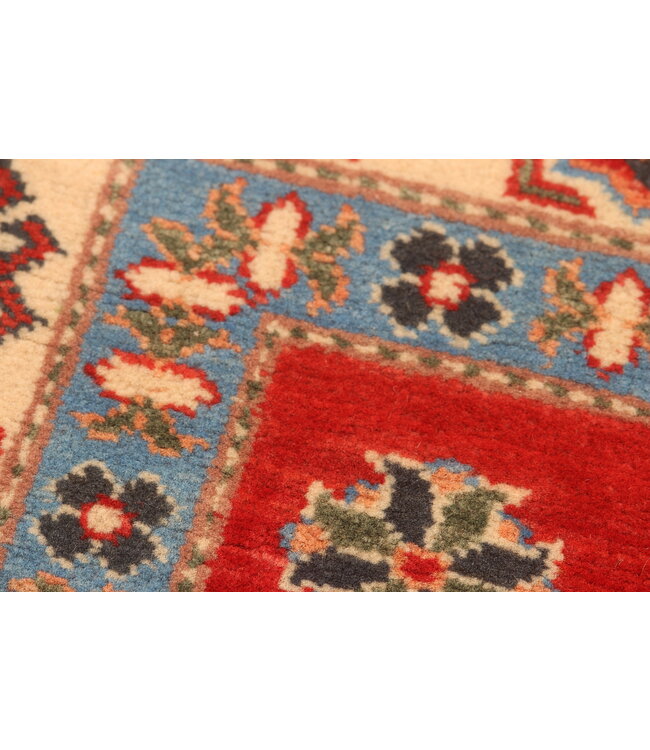153x99cm Handgeknüpfter Woll Kazak Teppich – Authentischer Orientalischer Teppich, Traditionelles Tribal Design, Hochwertiger Handgefertigter Wollteppich