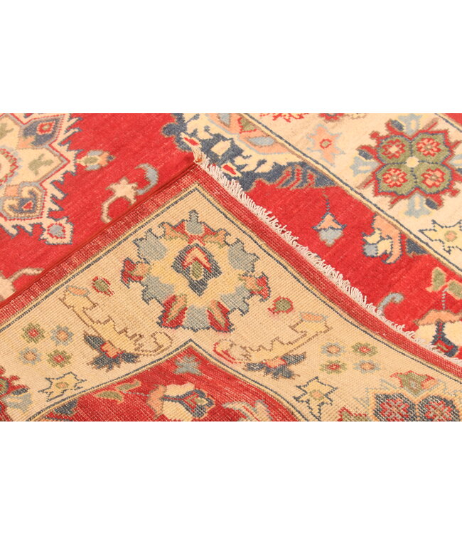 138x105cm Hand-Knotted Wool Kazak Rug – Authentic Oriental Carpet, Traditional Tribal Design, High-Quality Handmade Wool Rug