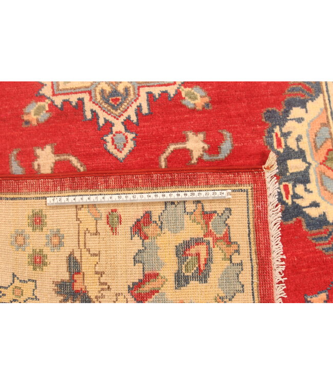 138x105cm Hand-Knotted Wool Kazak Rug – Authentic Oriental Carpet, Traditional Tribal Design, High-Quality Handmade Wool Rug