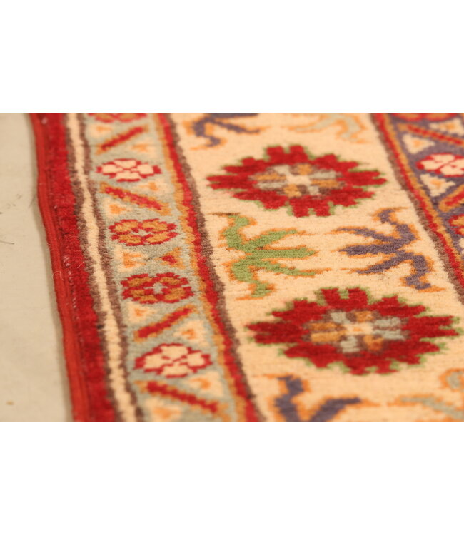 160x96cm Handgeknüpfter Woll Kazak Teppich – Authentischer Orientalischer Teppich, Traditionelles Tribal Design, Hochwertiger Handgefertigter Wollteppich