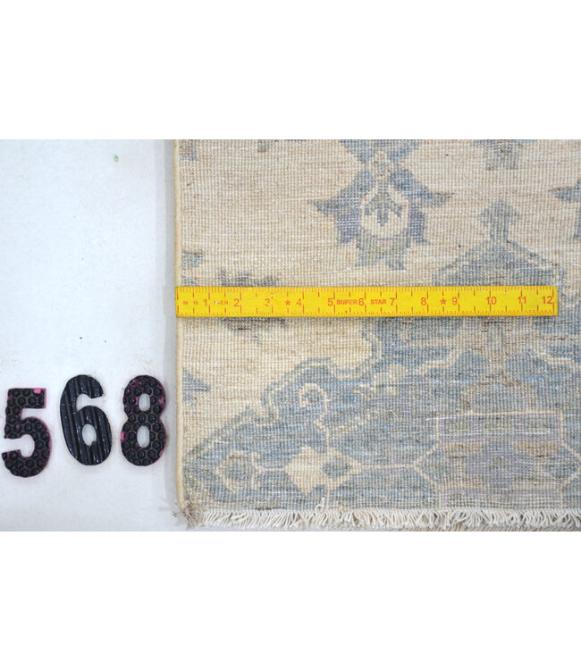 Beige Hellblau Ziegler Teppich – 308 x 194 cm – Handgeknüpft aus Wolle